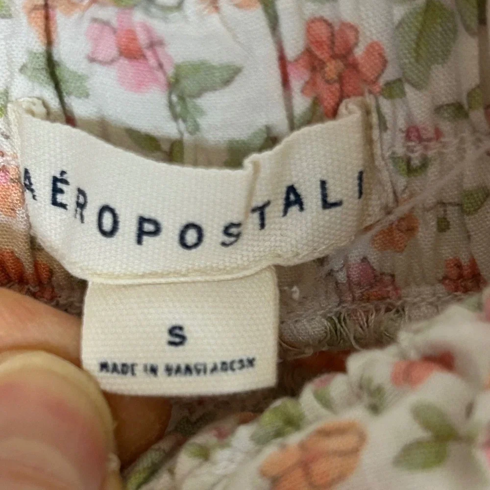 Aeropostale Womens Shorts Floral Print Ruffle Tie Waist‎ Size S skorts skirt